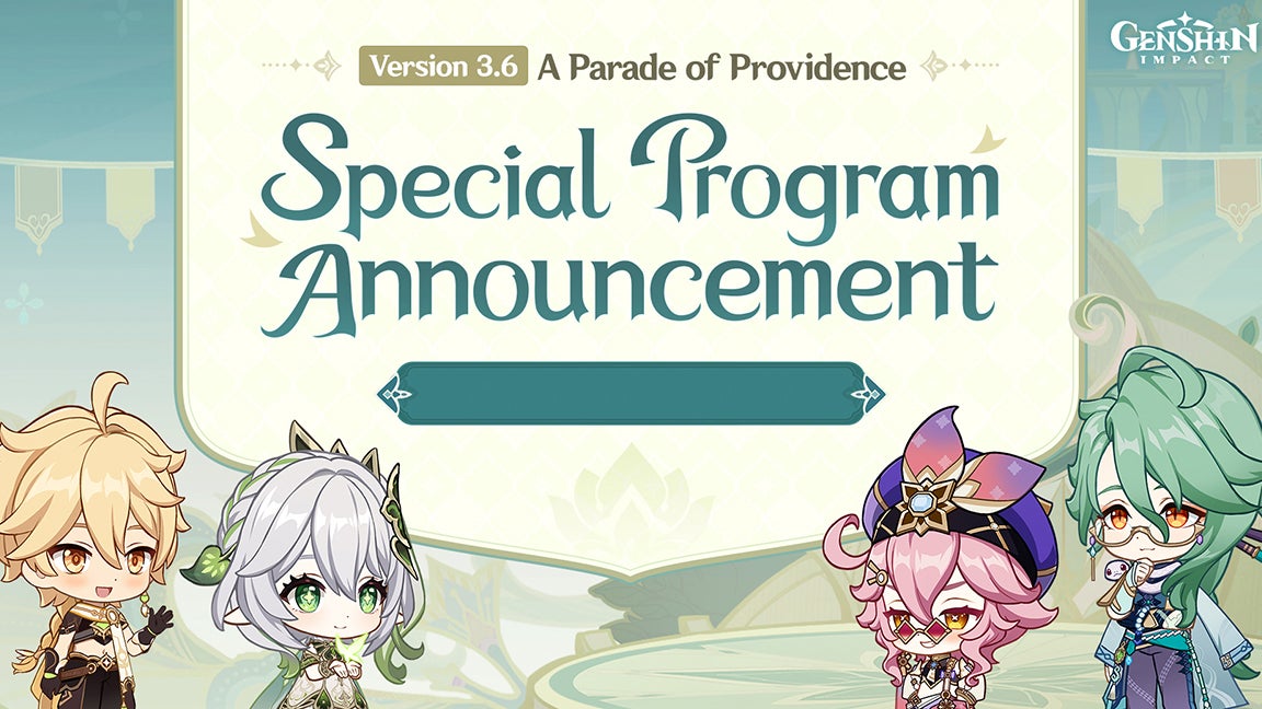 All Genshin Impact 3.6 livestream codes